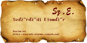 Szórádi Elemér névjegykártya